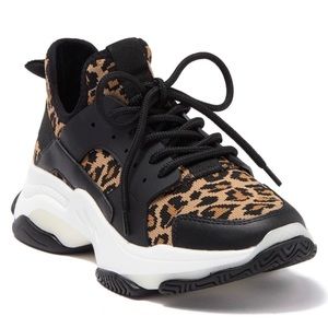 Steve Madden “Arelle” Leopard Chunky Exaggerated Sneakers